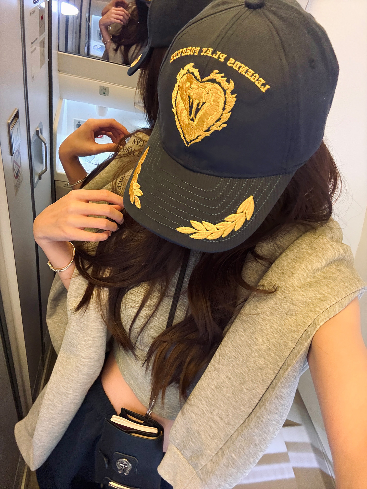 Embroidered Heart Snake Baseball Cap Flat Brim Logo - Taobao product photo 5