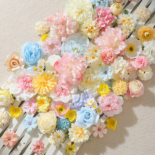 高档浅色仿真花团扇汉服DIY材料