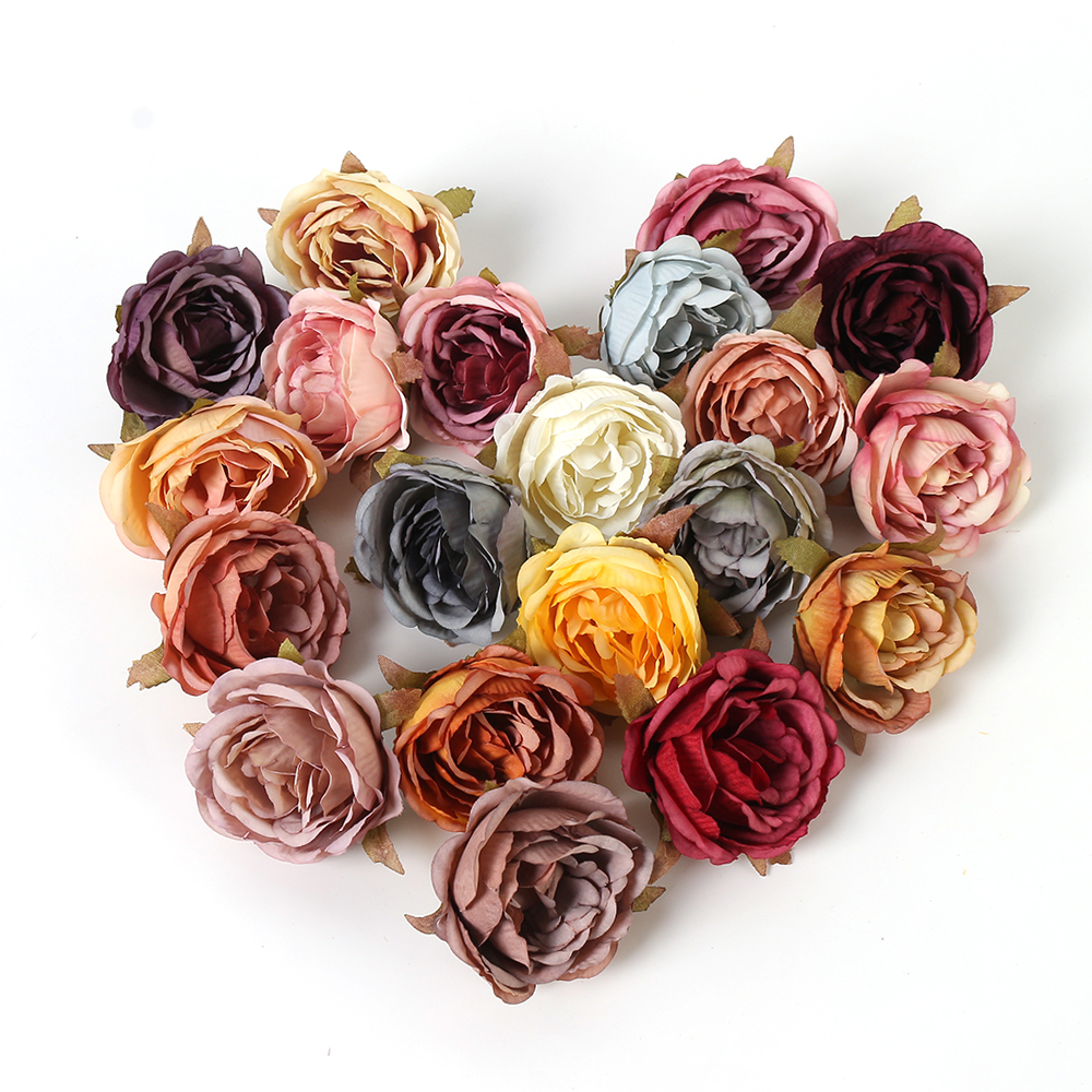 绢花假花仿真玫瑰花头