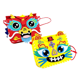 醒狮包儿童手工diy材料包不织布制作玩具幼儿园新年国潮非遗
