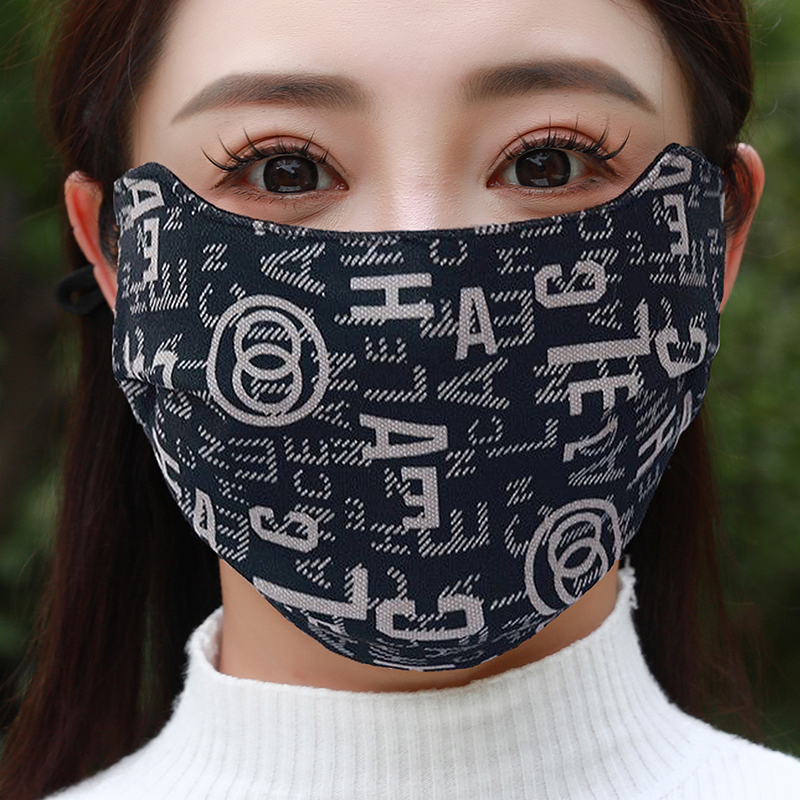 保暖口罩女冬季加绒加厚透气护眼角显脸小防寒潮骑车开车防冻面罩