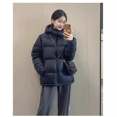 黑色羽绒棉服女2025冬季新款