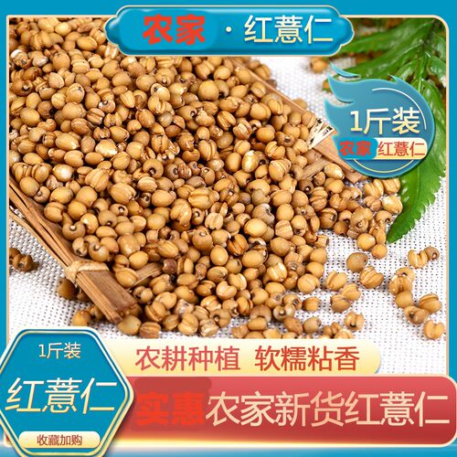 农家新货红小薏米仁5斤/500g红意米苡仁新鲜粗粮红豆赤小豆代炒熟