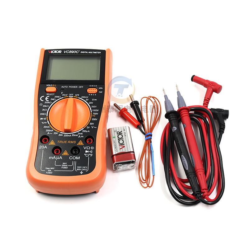 胜利牌仪器VC890C+ 数字万用表全保护数显式电工电压电流表表笔笔