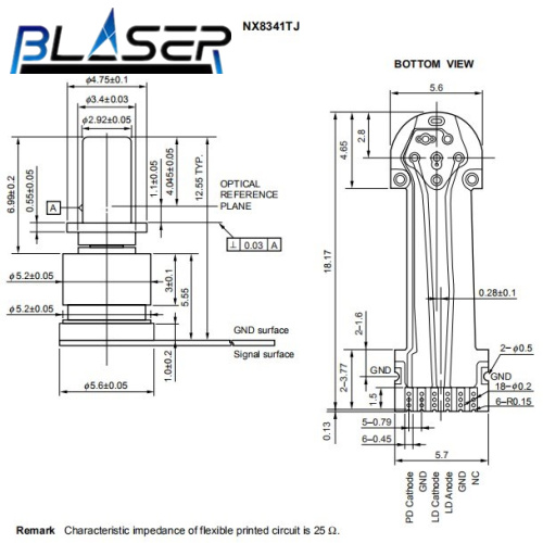 1310nm 2mw 激光二极管 NX8341TN  MQW-DFB PIN-PD