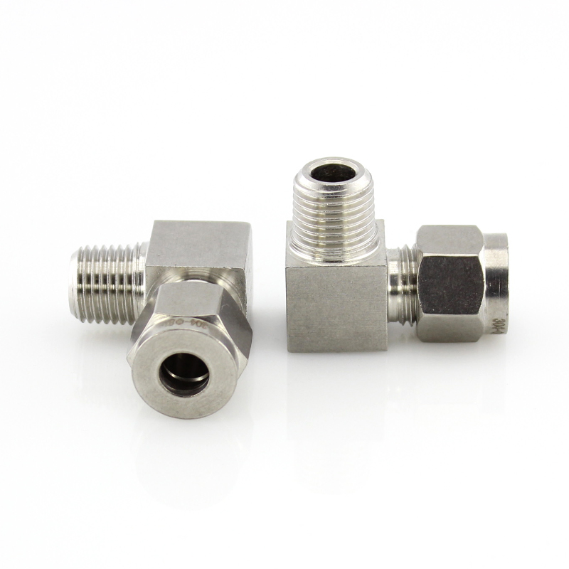 304不锈钢卡套外丝直角弯头ZG外牙NPT终端接头G1/4 3/8 M10 6 8