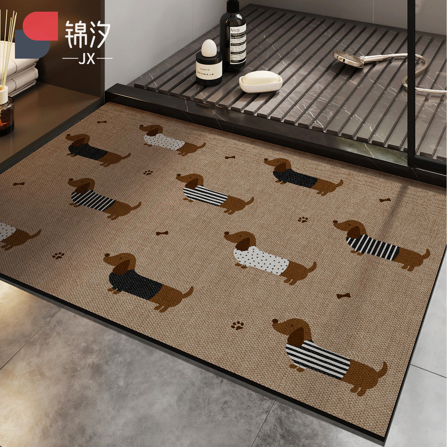 日本进口浴室地垫卫生间脚垫吸水防滑垫硅藻泥厕所家用地毯洗手间