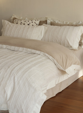 花时间生活秋冬法式牛奶绒亲肤被套床单保暖蓄热柔软床上四件套