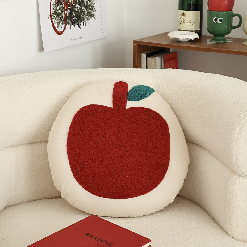 苹果抱枕客厅圆形抱枕蓬松