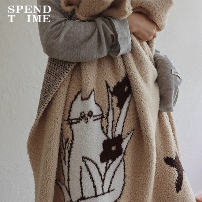 半边绒手绘加厚针织保暖