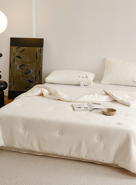 花时间生活A类抗菌大豆被子水洗全棉华夫格护肤四季轻薄夏凉被芯