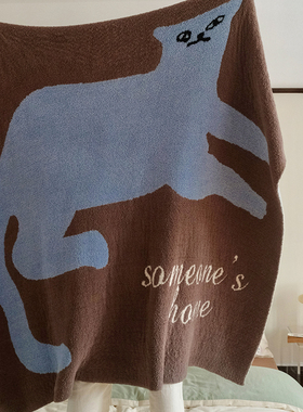 花时间生活原创蓬松半边绒午睡毯子针织盖毯猫咪单人沙发空调毯糯