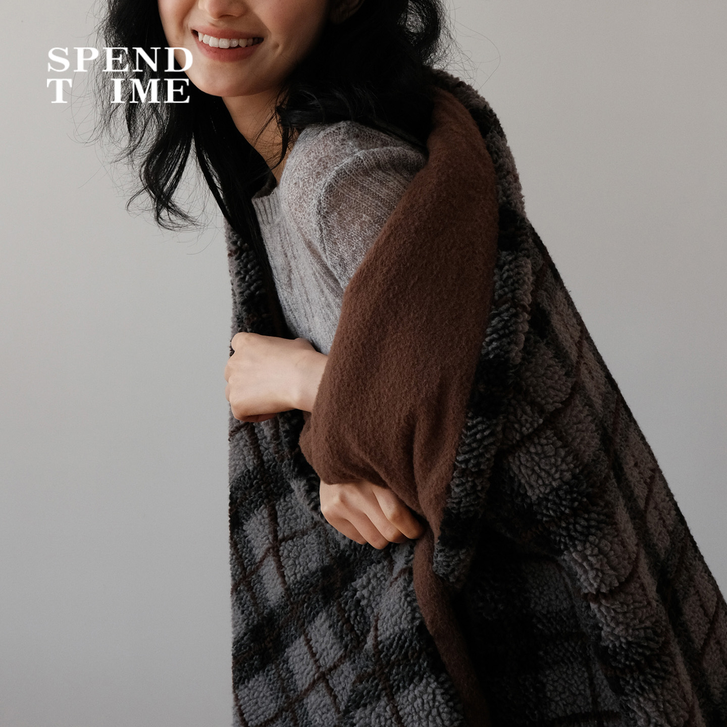 复古秋冬格子牛奶绒毛毯