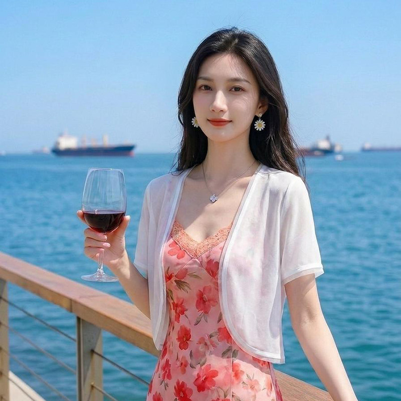 雪纺上衣女夏季外搭开衫薄款罩衫图片