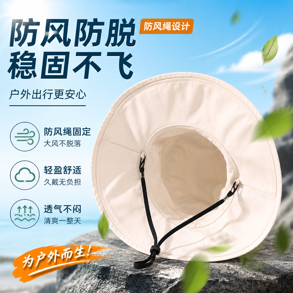 防风防掉帽子专用绳新款