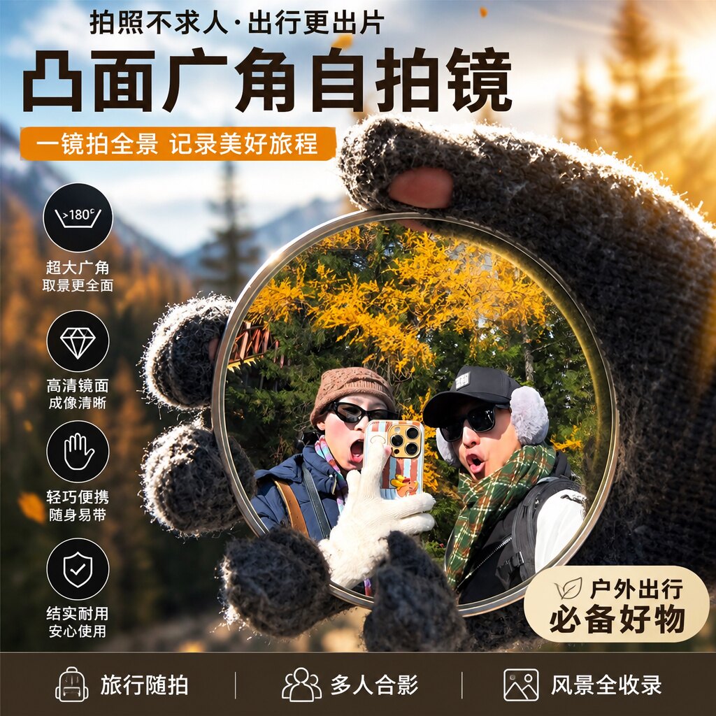 旅行拍照出片神器凸面小圆镜
