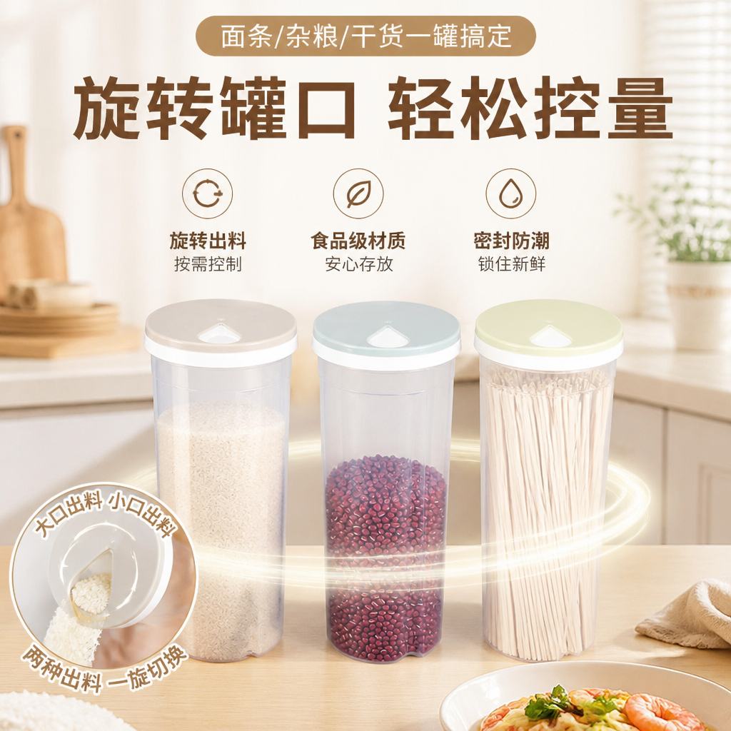 食品级密封面条收纳盒