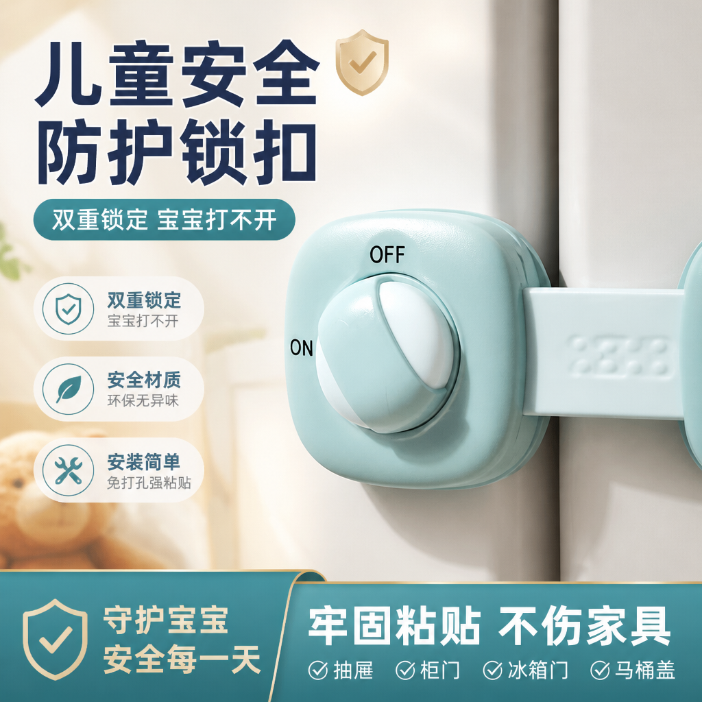 婴童防夹手抽屉冰箱安全锁
