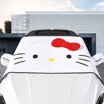 Hellokitty汽车遮雪挡可爱冬季加厚盖布前挡风玻璃防雪防霜防冻罩