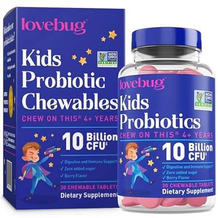 lovebug PROBIOTICS for Kids | Multi-Strain 10 Billion CFU
