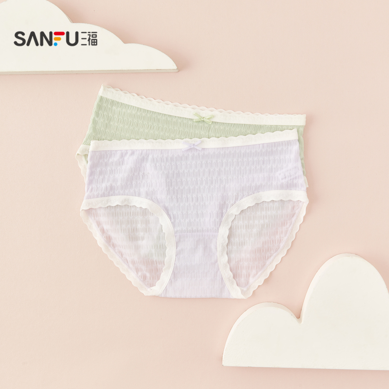女内裤三福纯棉不夹臀