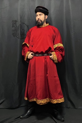 武备寺之哈萨克风格圆领袍 唐代圆领袍 哈萨克衣服 胡服圆领袍