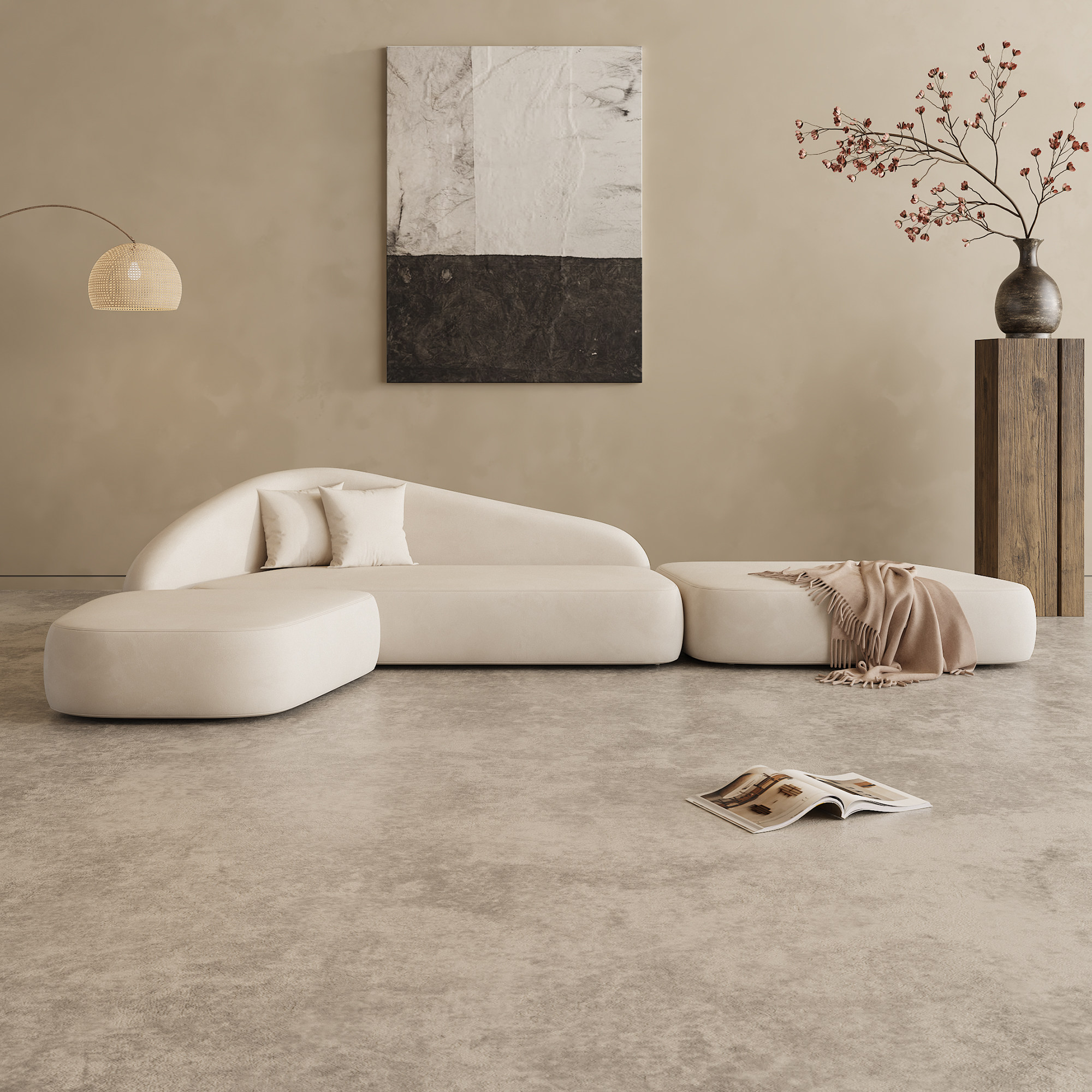 侘寂风斜转角沙发客厅现代简约服装店铺美容院酒店休息区接待洽谈,住宅家具,布艺沙发,淘宝优惠券,粉丝福利购,淘宝优惠卷