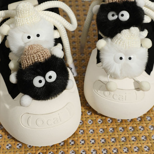 毛绒鞋带扣小煤球适配ouder鞋子上面装饰扣鞋扣配件饰品卡通可爱