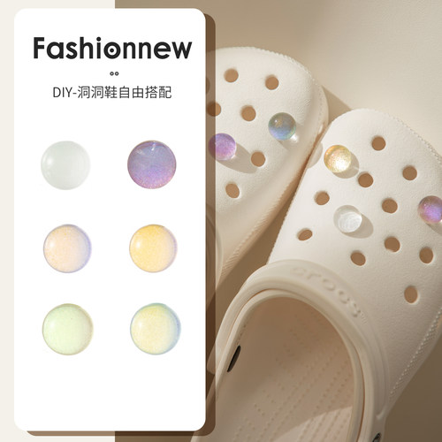 闪闪钻石水晶洞洞鞋扣配饰高级crocs鞋花可拆卸卡骆驰diy装饰配件