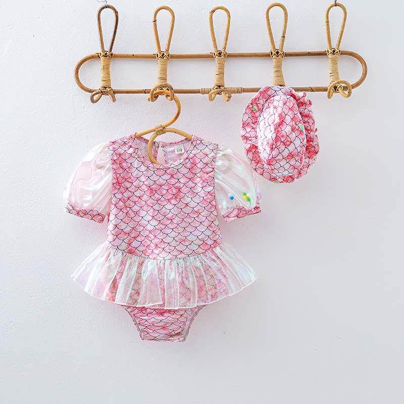 儿童泳衣女童2022网红美人鱼宝宝沙滩连体泳装沙滩海边度假游泳衣