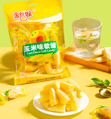 金丝猴玉米捏捏软糖装爆浆爆汁夹心橡皮糖喜糖婚糖糖果零