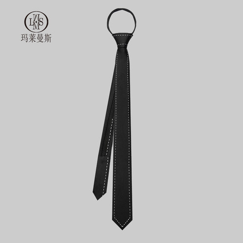 拉链领带免打韩版窄款易拉得学院