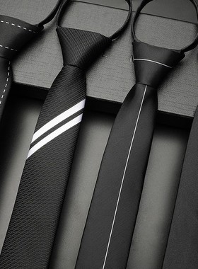 免打领带男拉链式休闲西装衬衫女韩版学院风黑色懒人易拉得职业潮