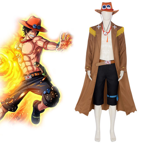 酷漫缘海贼王ONEPIECE艾斯大衣cosplay服装万圣节现货