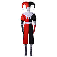 Halloween joker&Queen full cosplay Joker costume jester thumbnail 7