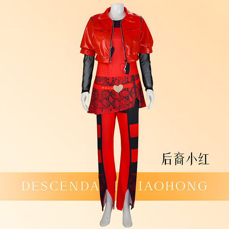 Descendants后裔小红的崛起连体紧身衣套装万圣节Cosplay舞台服 - 实物图