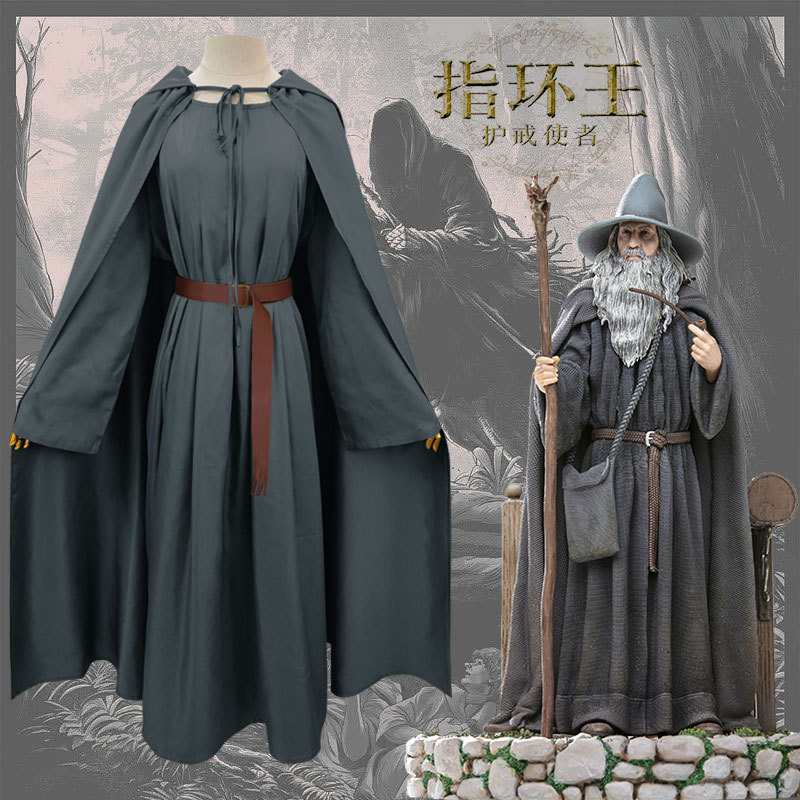 甘道夫Gandalf巫师指环王霍比特人cosplay服装薄款棉麻斗篷披风