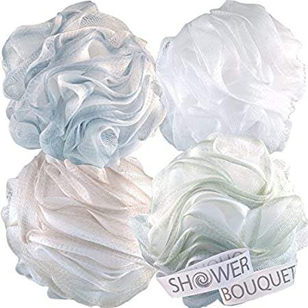 Loofah Bath Sponge XL 75g Soft Set by Shower Bouquet: 4 P