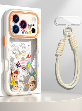 星星人适用iphone17手机壳透明苹果17proMax带挂绳新款16pro高级15保护壳IP外壳pm防摔air可爱14系列13硅胶12