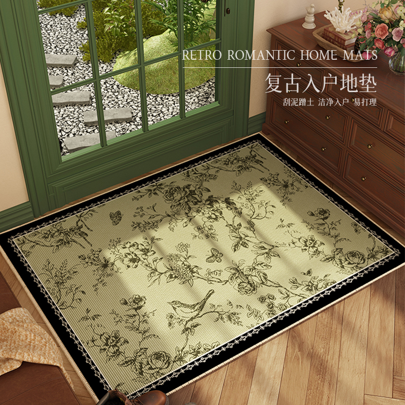 高端绒面美式复古入户门地垫