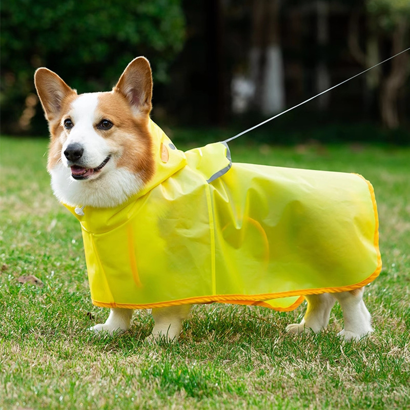 柯基狗狗鸭鸭造型雨衣中小型犬腊肠犬雨天外出防水宠物狗雨披衣服