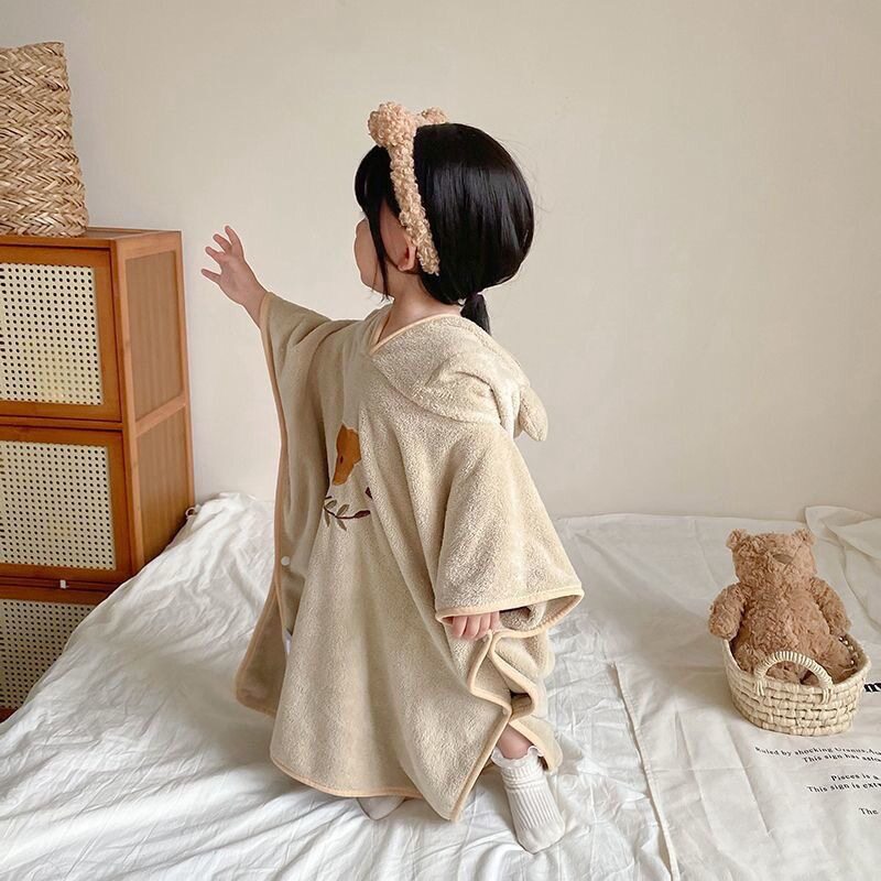 儿童浴袍珊瑚绒刺绣婴儿
