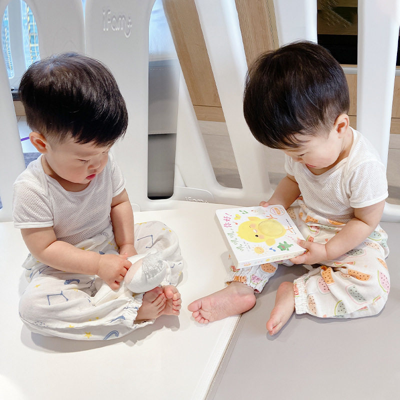 夏季薄款竹棉防蚊裤宝宝裤子儿童外穿裤子睡裤婴幼儿透气长裤