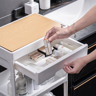 家用小推车置物架落地厨房浴室可移动零食多层卧室收纳塑料储物架