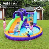 AirMyFun儿童喷水充气城堡蹦蹦床淘气堡乐园大型户外室内滑梯跳床