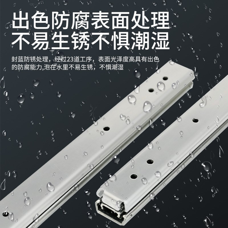 速发KC-284滑轨20宽双层三节钢制小滑轨IDA6线性导轨设备轻载62
