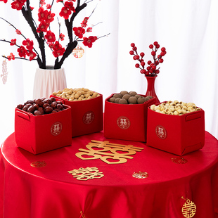 速发方房篮置套装 饰卧室婚房间早生贵子压床布 喜字结婚专用婚房装