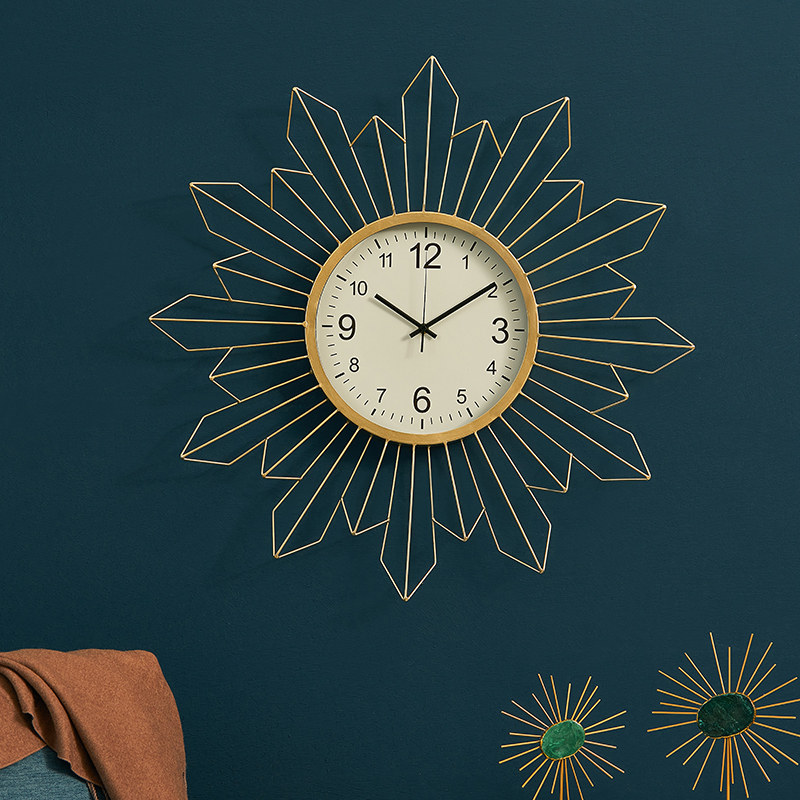 速发挂铁艺风钟墙面装饰挂件饰厅卧室家居室内装客品房间布置