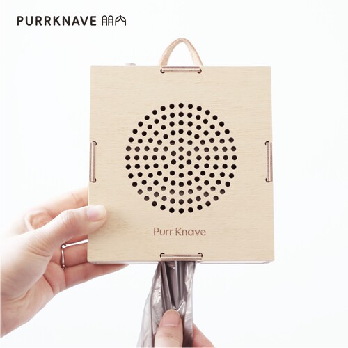 PurrKnave防带砂猫厕所适用垃圾袋收纳盒壁挂木盒宠物垃圾袋盒子