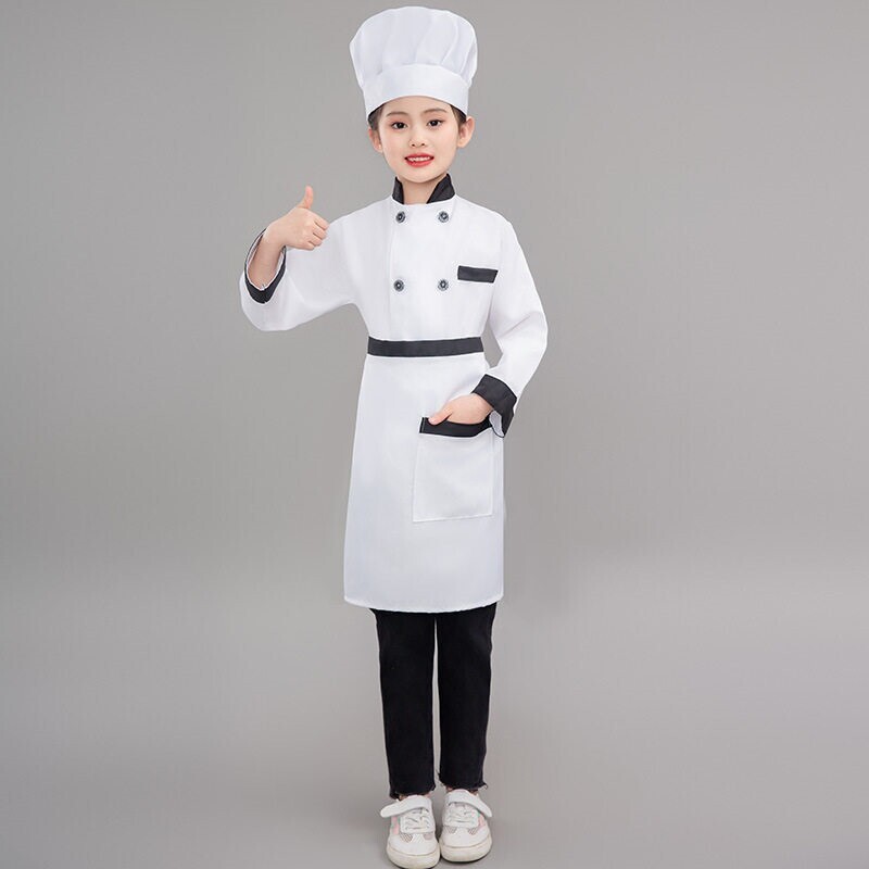 儿童厨师服套装男女三件套工作服创意职业影楼摄影小学生手工舞台